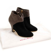 Salvatore Ferragamo Black Suede Ankle Boots - Size 36,5