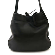 buy secondhand Delvaux Black Leather Drawstring Bucketbag at labellov