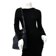blauwe lederen delvaux handtas
