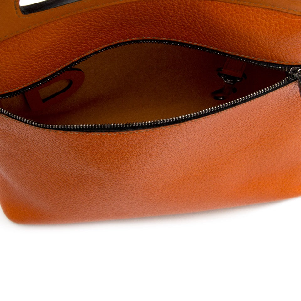 Secondhand luxury Delvaux Deux Orange Top Handle Bag available online and for the best price