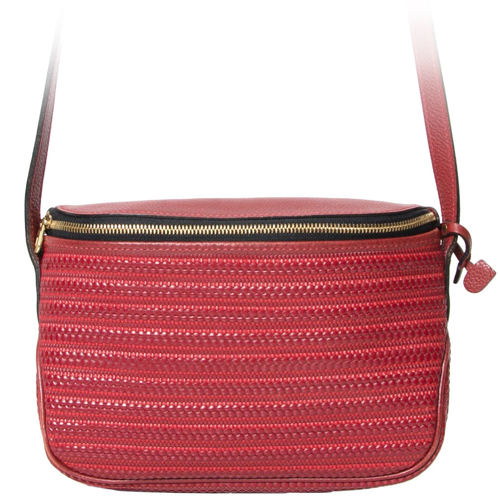 Delvaux Red 'Tissage Côtelé' Cross Body Bag