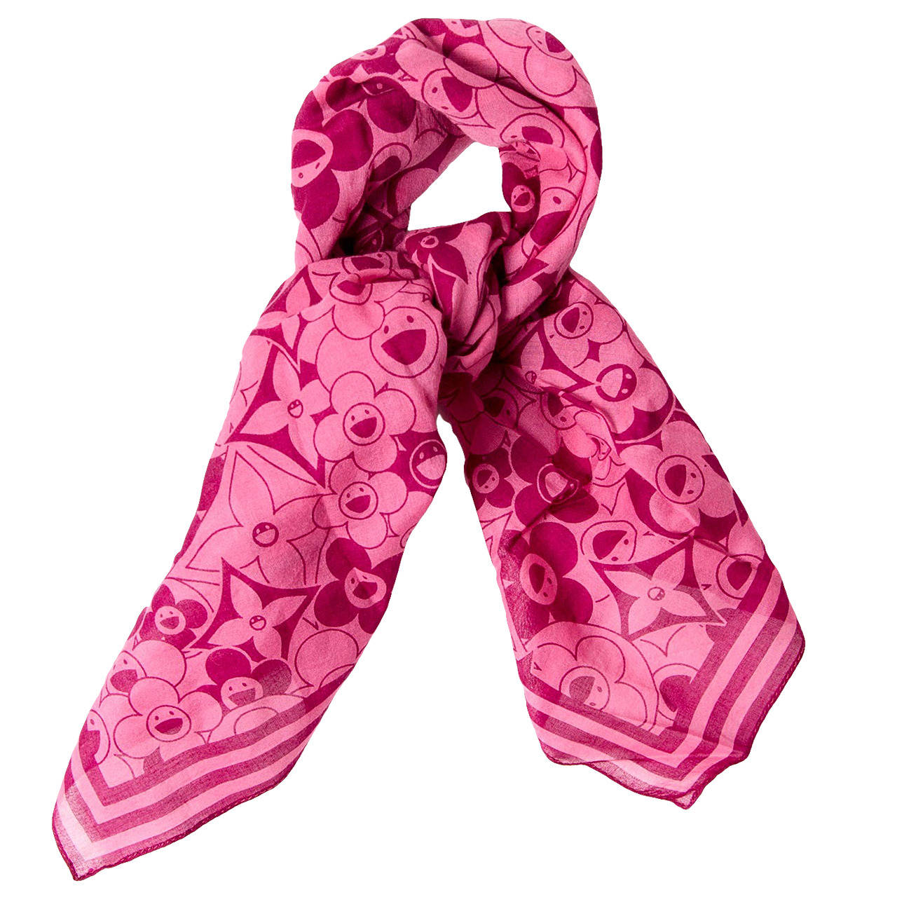 Écharpe rose Louis Vuitton Takashi Murakami