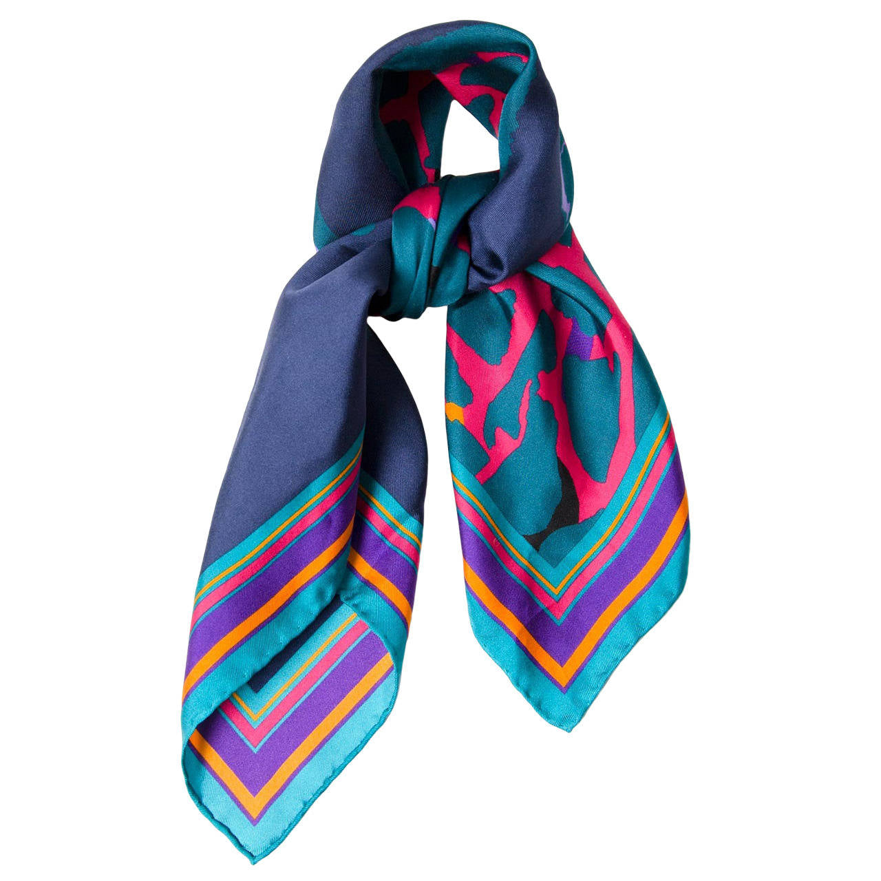 Louis Vuitton Giraffe Blue Silk Scarf