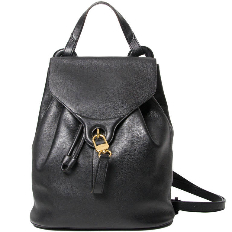 Delvaux Black Backpack Koop 2de hands vintage rugzak delvaux aan de beste prijs 100% authentiek labellov webshop