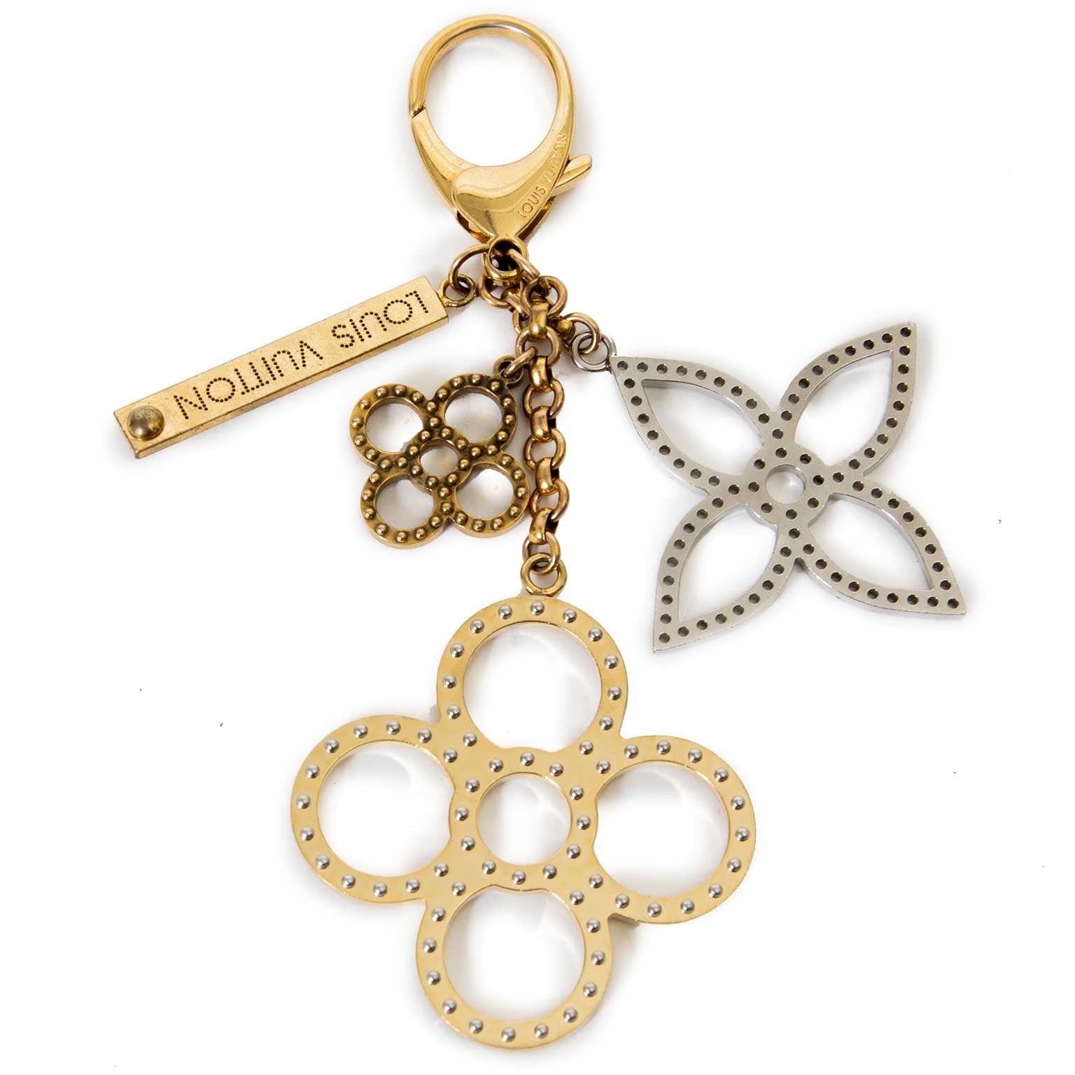 Louis Vuitton Brown And Gold Puzzle Keychain