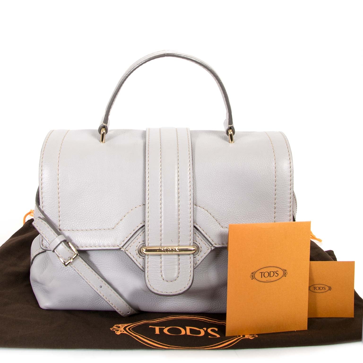 tods grijze schoudertas nu te koop bij labellov vintage mode webshop belgië