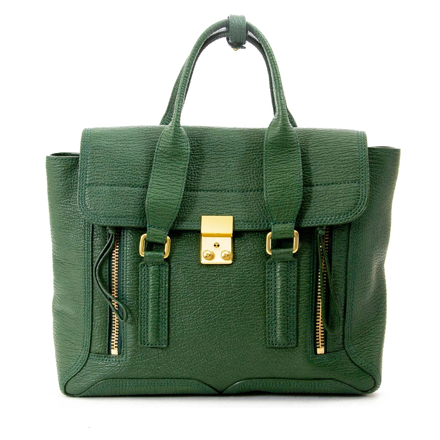 3.1. phillip lim medium green pashli bag now for sale at labellov vintage fashion webshop belgium