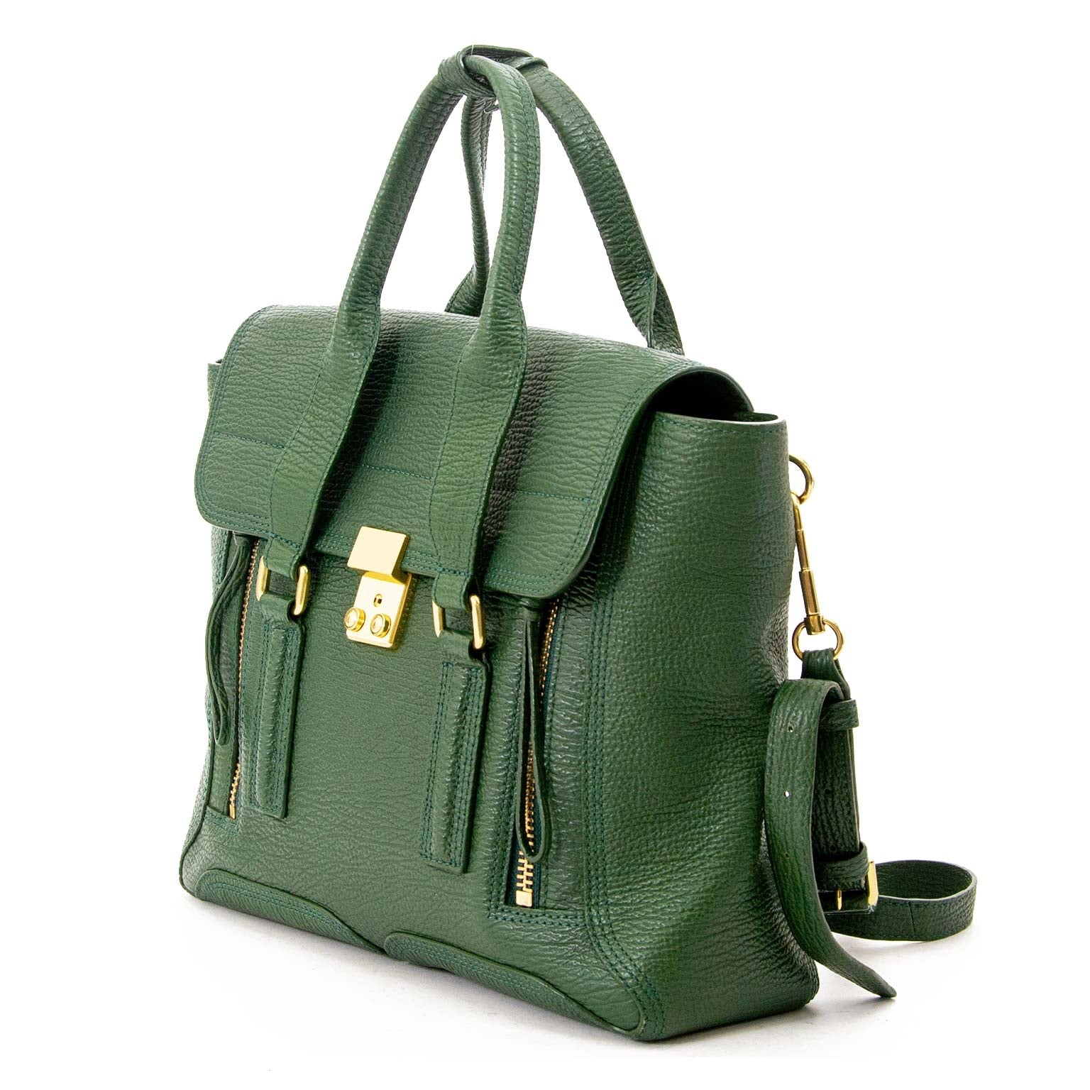 3.1. phillip lim medium green pashli bag now for sale at labellov vintage fashion webshop belgium