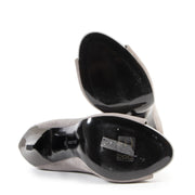 Philipp Plein Yesterday Grey Suede and Patent Leather Open Toe Bootie