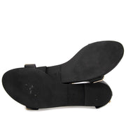 koop veilig online tweedehands Pierre Balmain Metallic Embellished Leather Sandals - Size 37