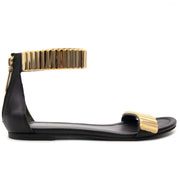 Pierre Balmain Metallic Embellished Leather Sandals - Size 37shop safe online secondhand