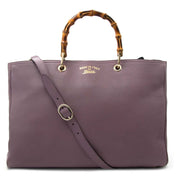 koop Gucci Bamboo Purple Large Tote Bag bij labellov