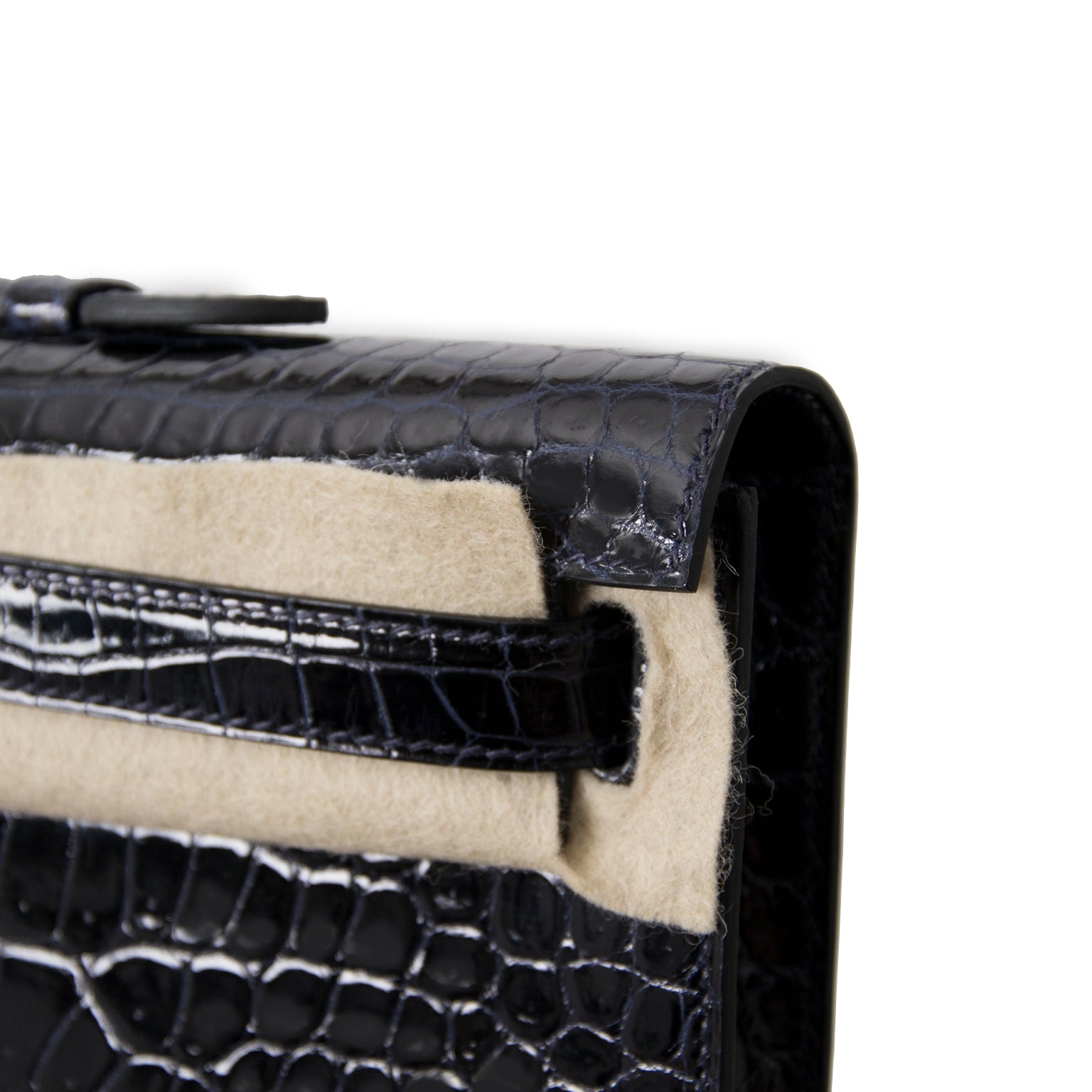comme neuf sac a main Brand New Hermes Kelly Cut Blue Marine Croco Porosus site eligne