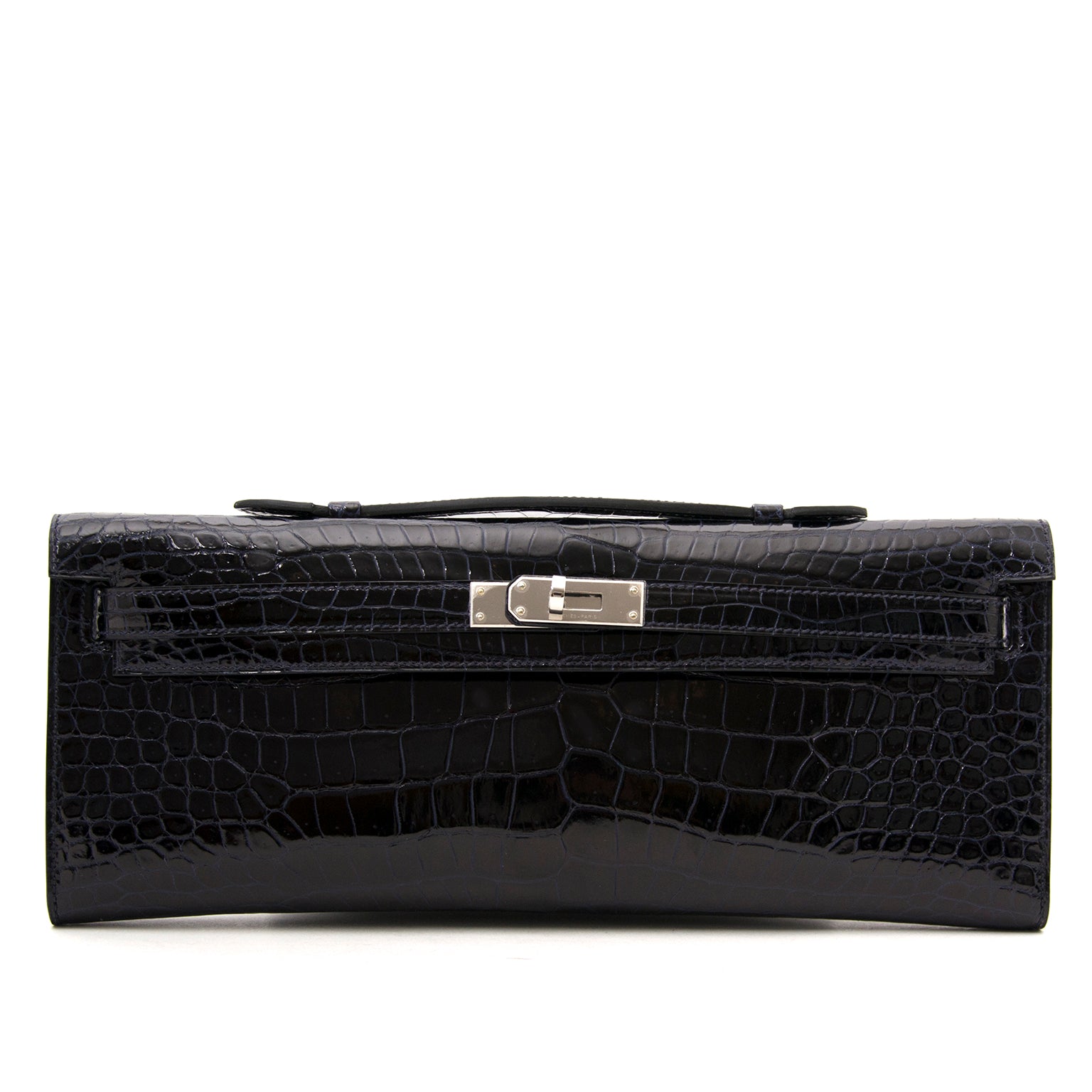 Brand New Hermes Kelly Cut Blue Marine Croco Porosus full set worldwide shipping