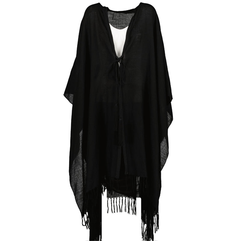 Saint Laurent Black Wool Poncho
