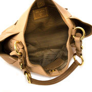 Inside the Prada Tan Leather Shoulder Bag
