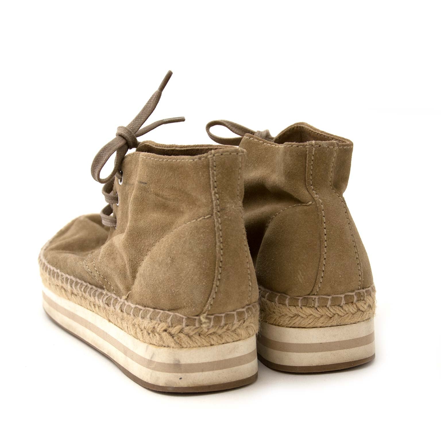 prada daim beige espadrille chukka botjes nu te koop bij labellov vintage mode webshop belgië