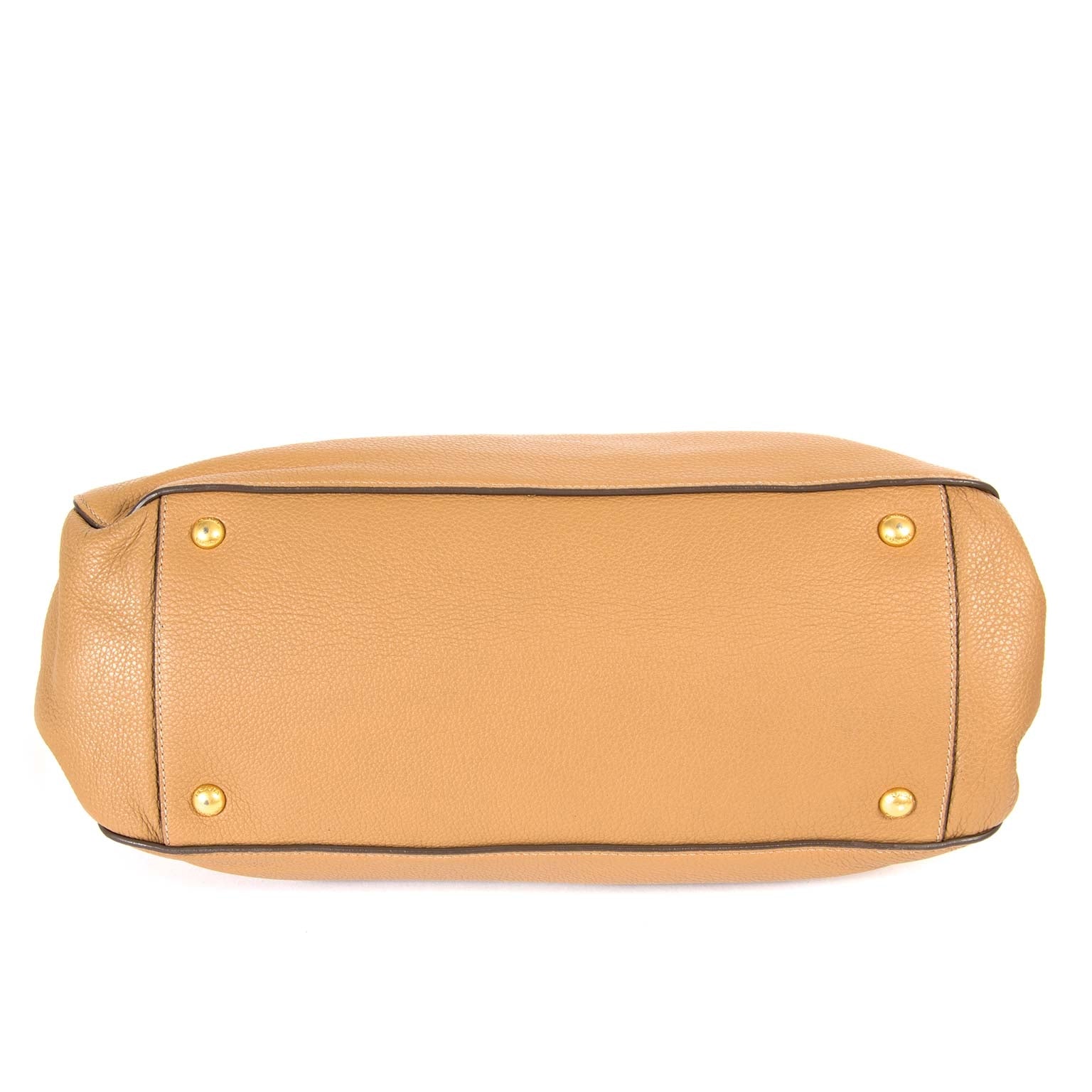 Prada beige leather tote now for sale at labellov vintage fashion webshop belgium