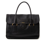 acheter en ligne seconde main sac a main Prada Black Leather Bag