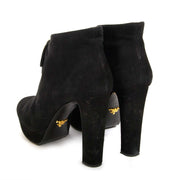 buy second hand Prada Black Suede Buckle Booties - Size 38 at labellov vintage online shop for the best price