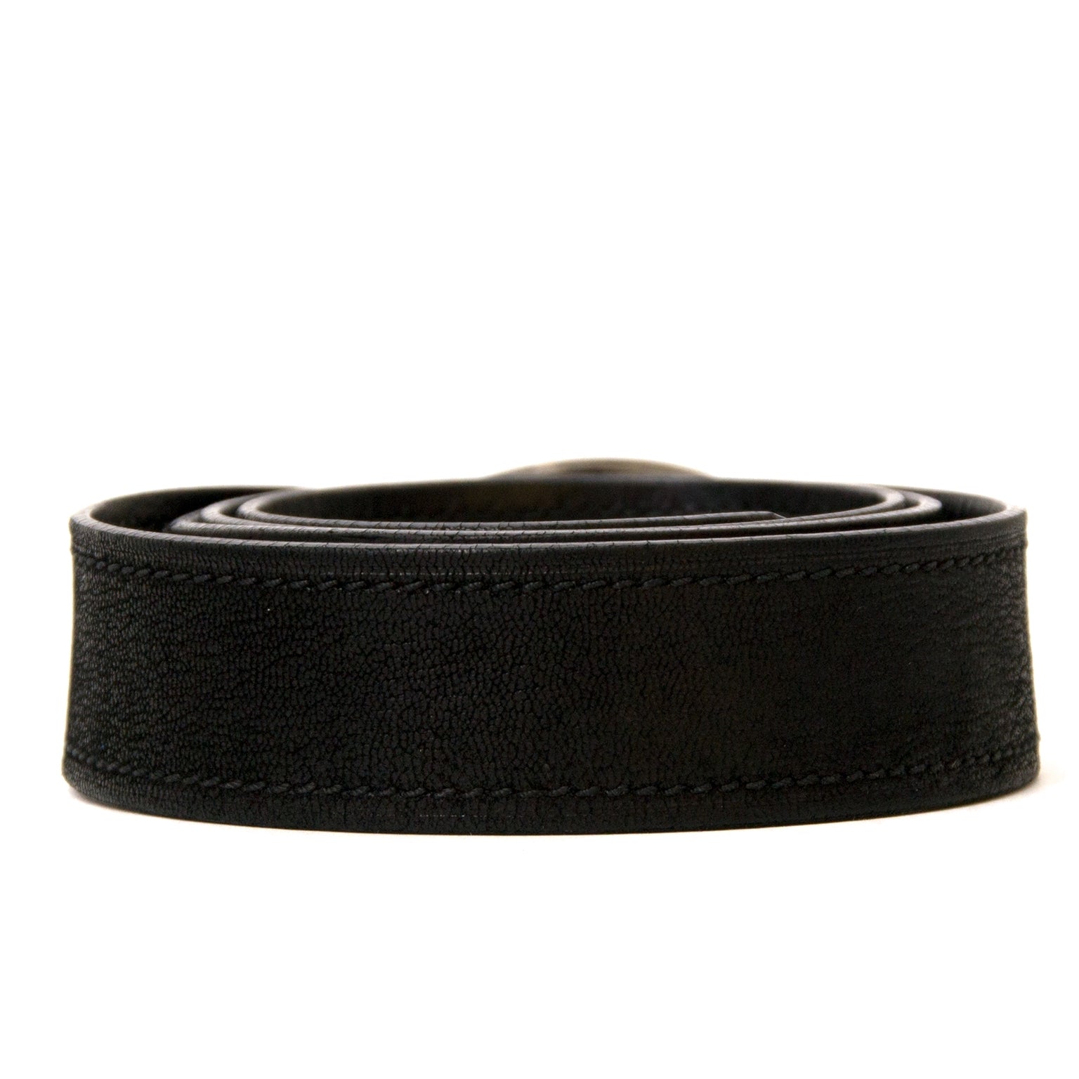 shop safe online secondhand Prada Black Leather Belt - Size 90