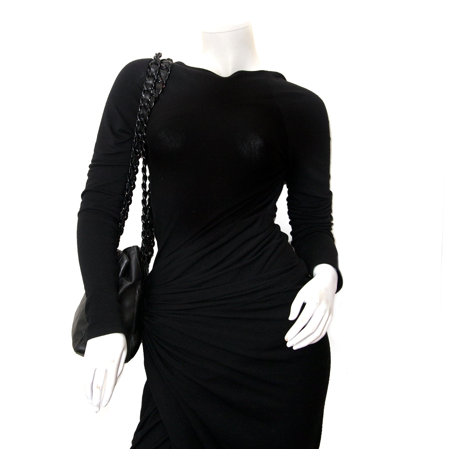 prada plastic chain black leather shoulder bag now for sale at labellov vintage fashion webshop belgium