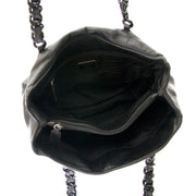 prada plastic chain black leather shoulder bag now for sale at labellov vintage fashion webshop belgium