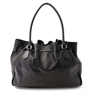skip the waitinglist shop jou Prada Black Drawstring Tassel Tote Leather