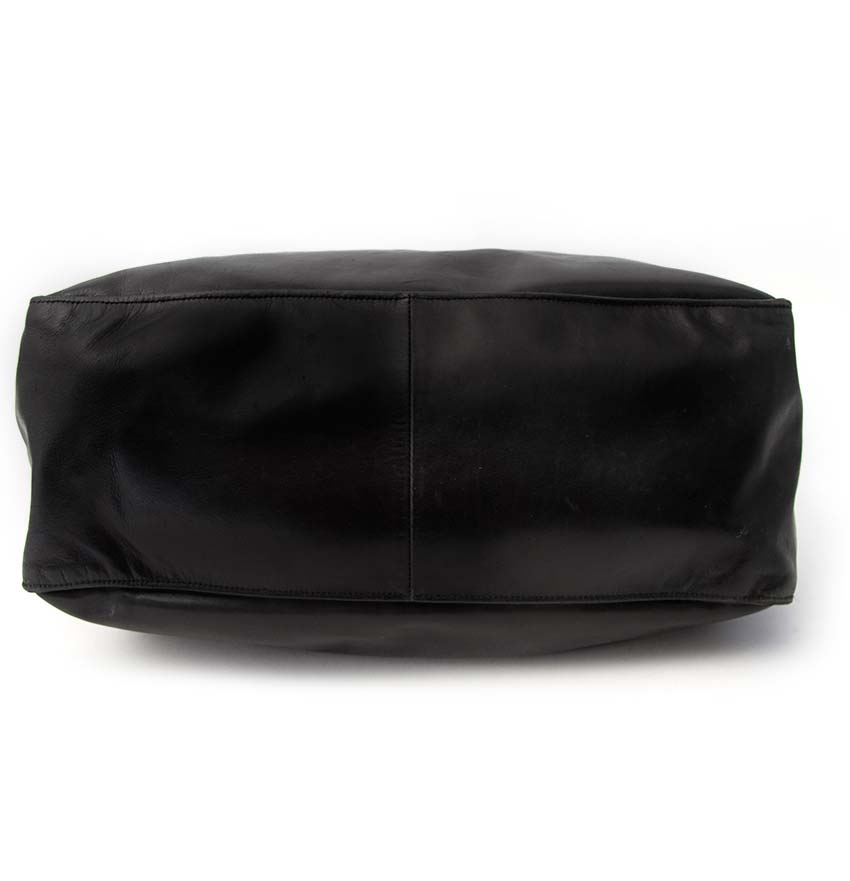 Prada Black Drawstring Tassel Tote Leather