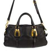 prada black soft calfskin leather satchel bag now for sale at labellov vintage fashion webshop belgium
