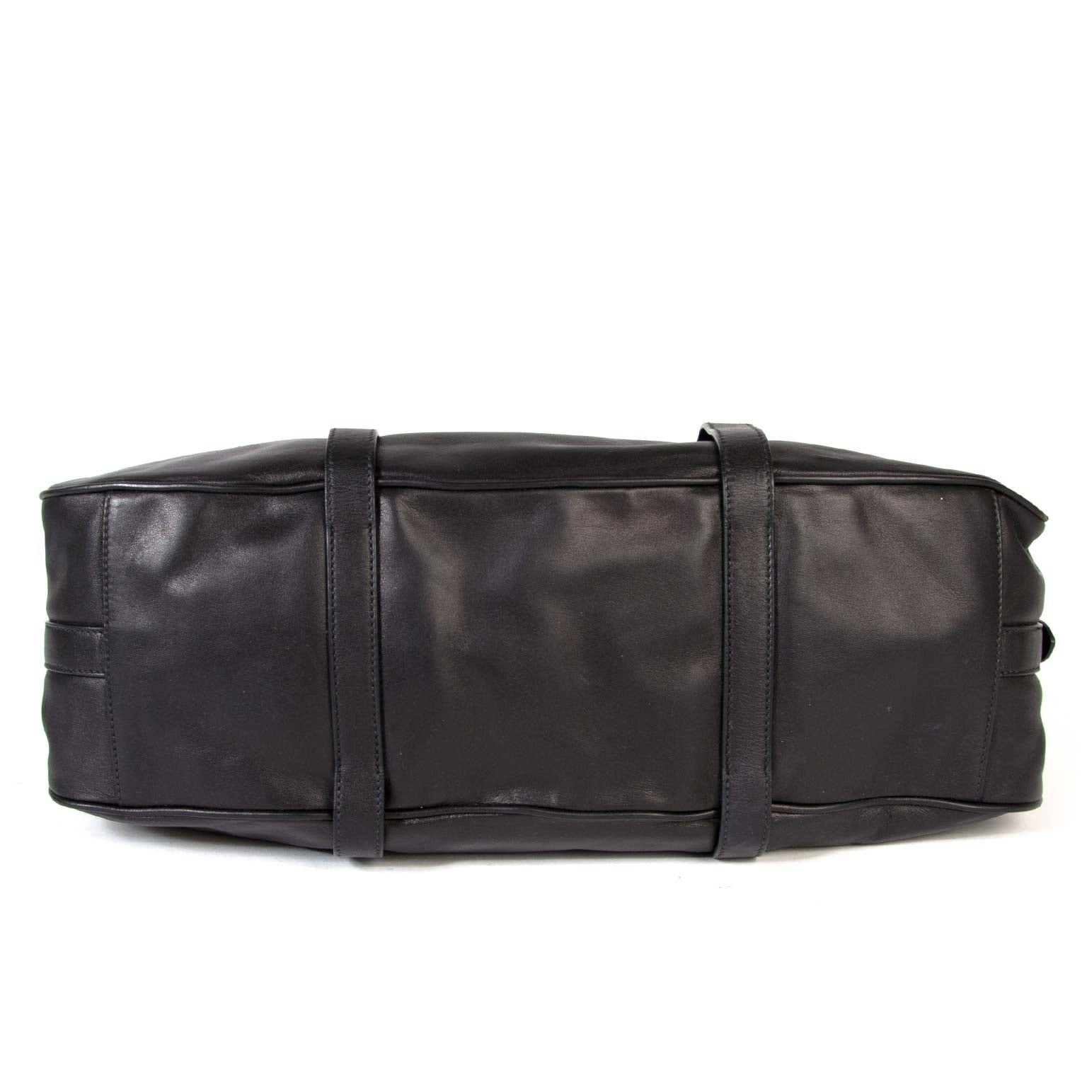 prada black soft calfskin leather satchel bag now for sale at labellov vintage fashion webshop belgium