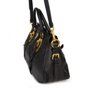 prada black soft calfskin leather satchel bag now for sale at labellov vintage fashion webshop belgium