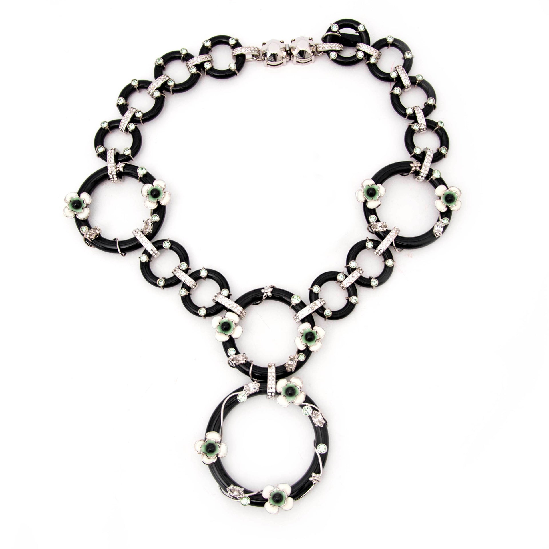 Prada Black Plexi Embellished Necklace