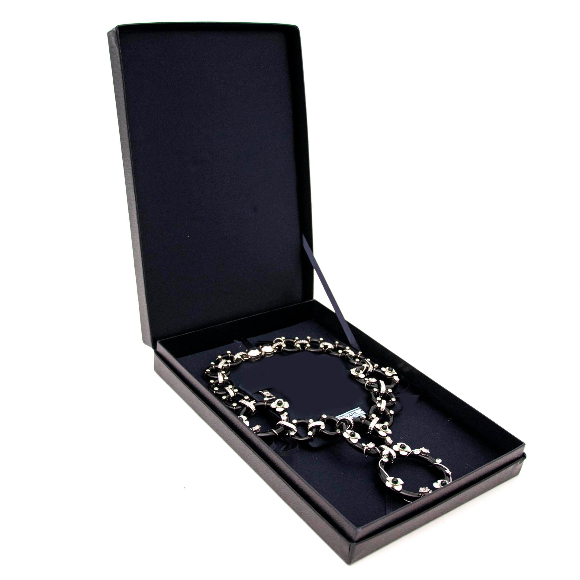 Prada Black Plexi Embellished Necklace