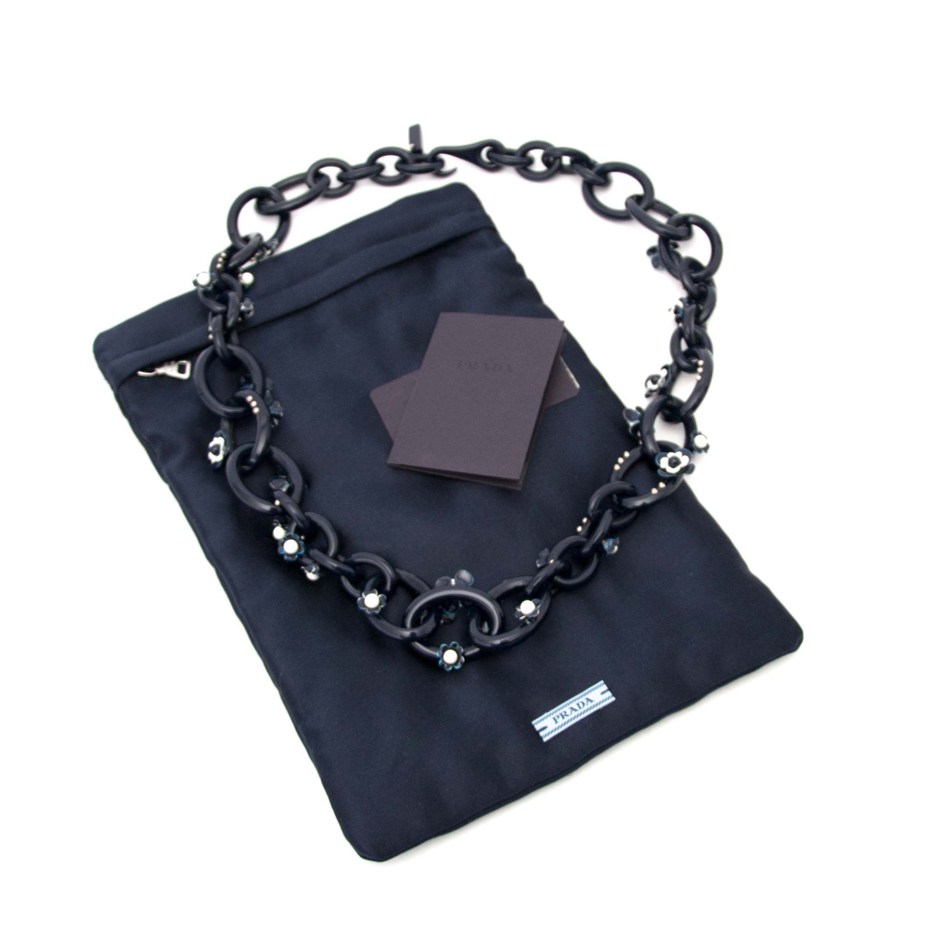 Authentic blue Prada necklace at Labellov
