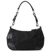 Prada Black Nylon Embroidered Shoulder Bag