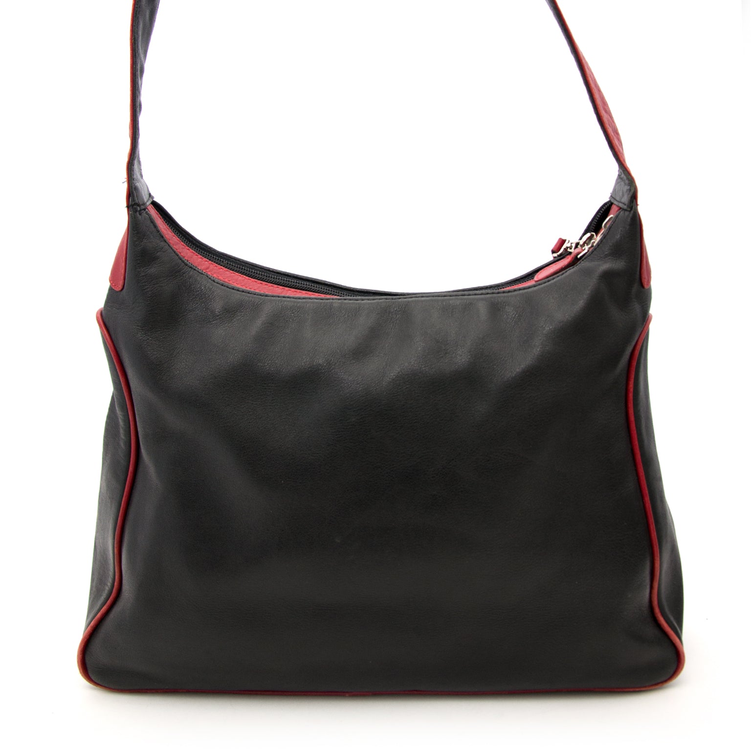 Prada Black and Red Leather Shoulder Bag