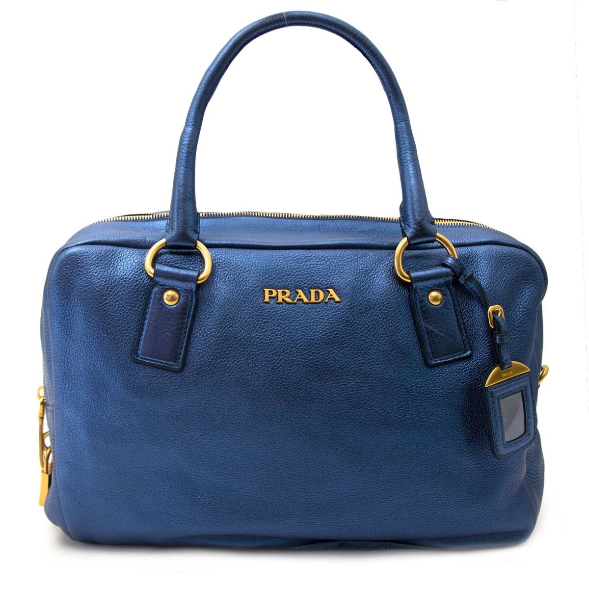Buy authentic secondhand Prada bag in denim blue at the right price at LabelLOV vintage webshop. Safe and secure online shopping.