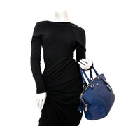 Prada Blue Leather Shoulder Bag te koop
