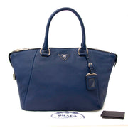 Prada Blue Leather Shoulder Bag for sale online at Labellov