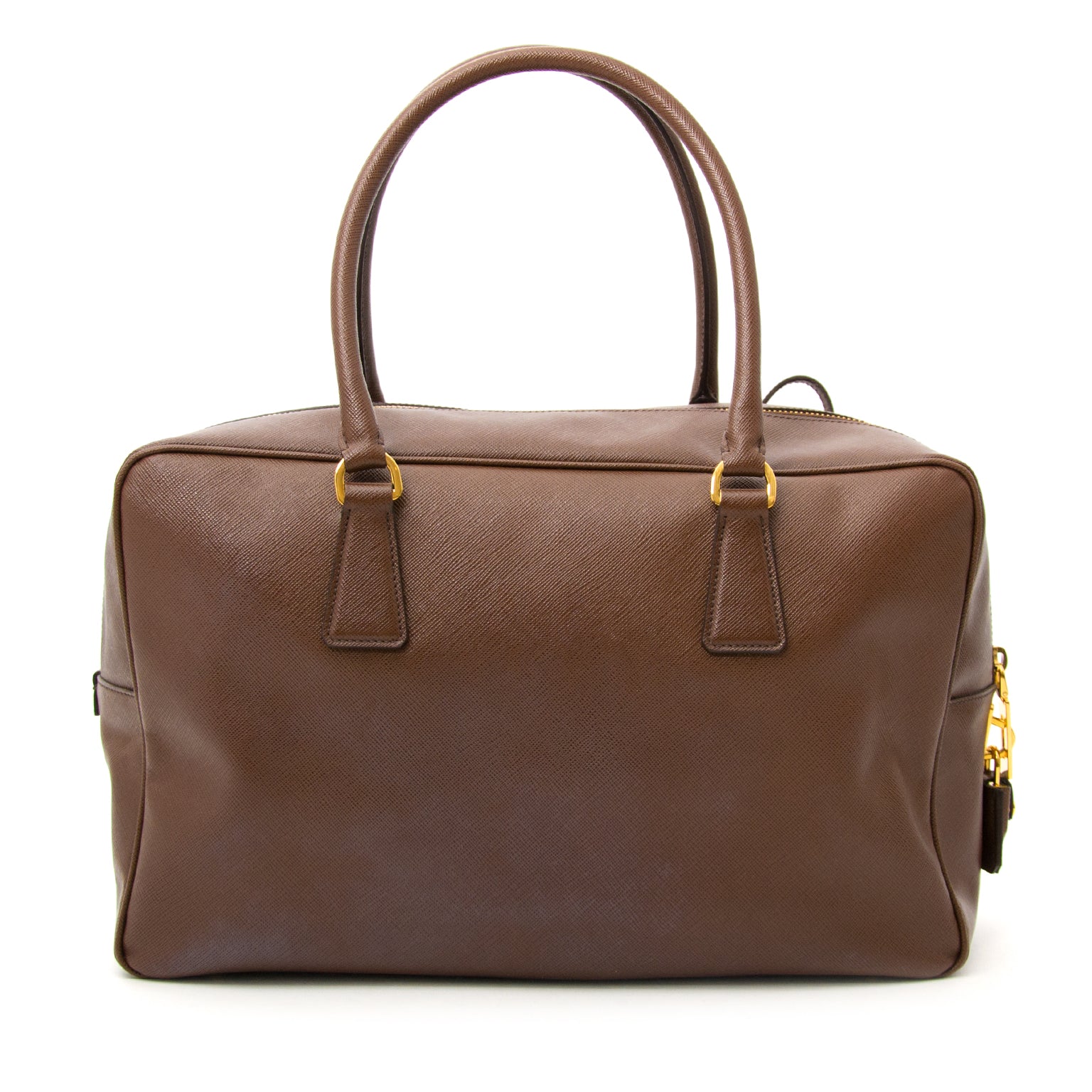 Achter un Prada Cacao Saffiano Lux Shoulder Bag en ligne