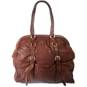 koop en verkoop tweedehands authentiek Prada Brown Leather Shoulder Bag bij labellov antwerpen
