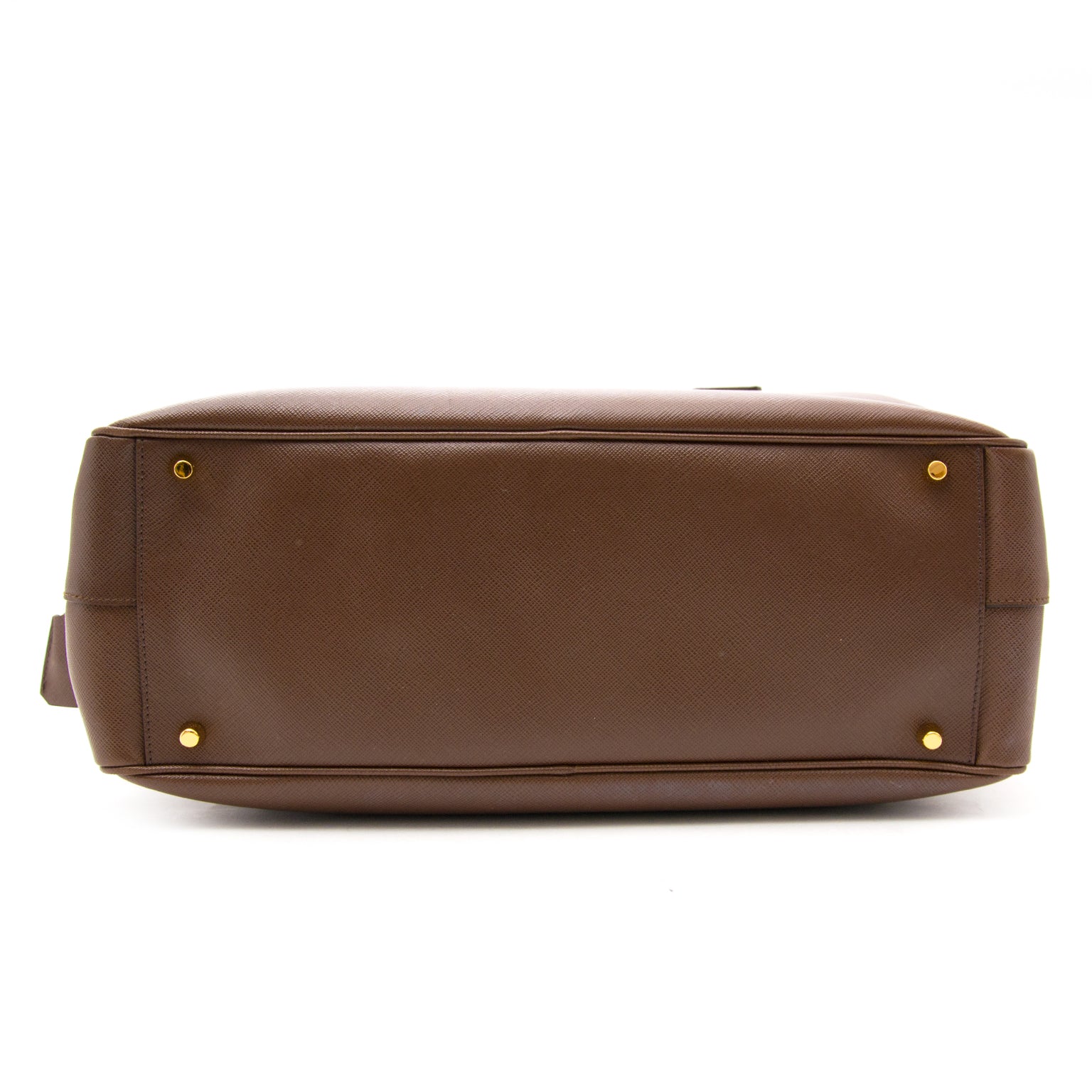 Tweedehands Prada Cacao Saffiano Lux Shoulder Bag te koop