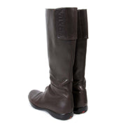 buy second hand authentic Prada Dark Brown Leather Boots - Size 39.5 at labellov vintage online store antwerp for the best price
