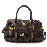 Prada Brown Matelasse Leather Bag te koop online bij Labellov
