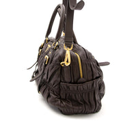 Prada Brown Matelasse Leather Bag for sale