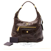 Acheter Prada Brown Leather Shoulder Bag en ligne au LabelLOV. De façon sécurisée. Vintage, mode. Anvers, Belgique.