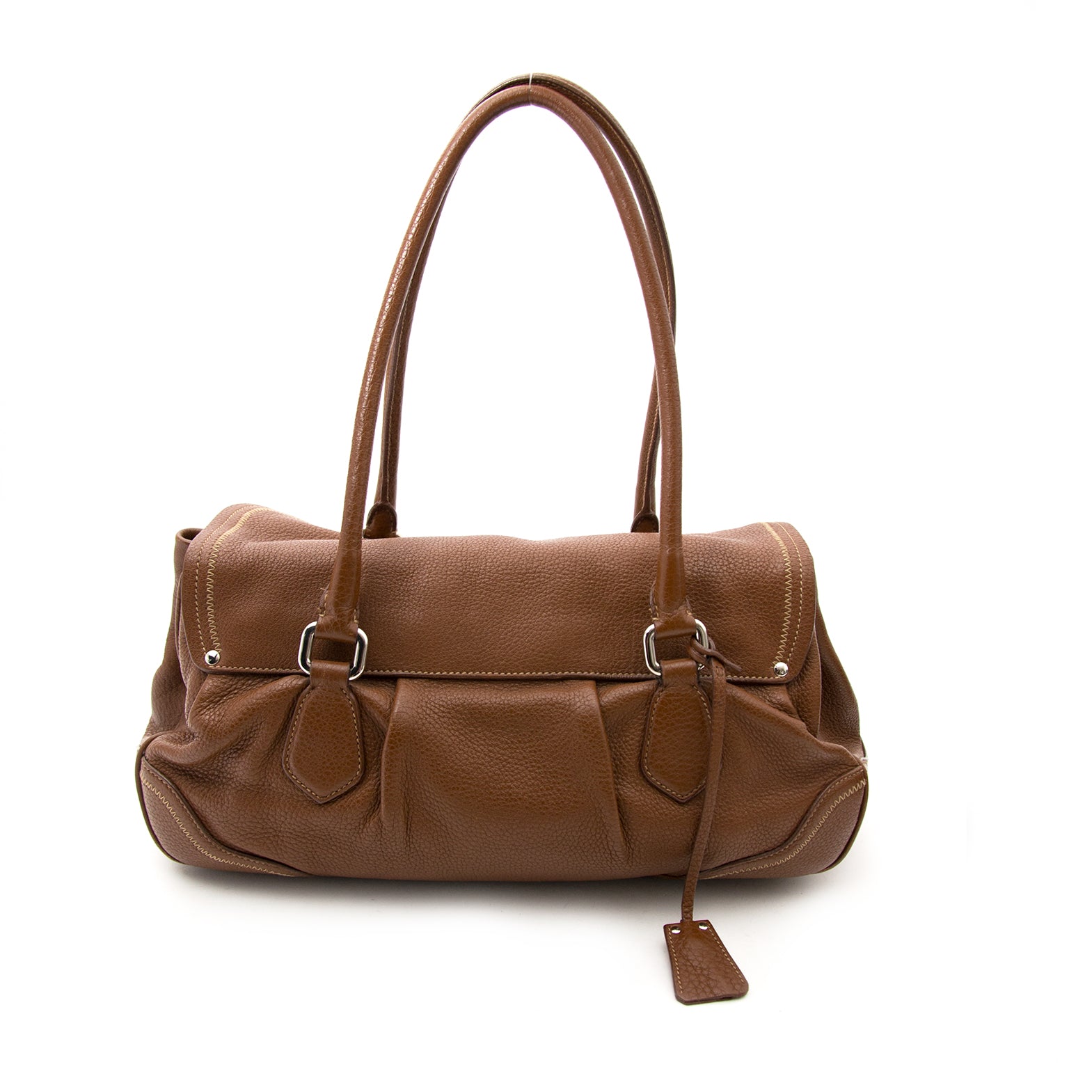 Prada Tabacco Brown Handbag kopen en verkopen aan de beste commissie bij Labellov