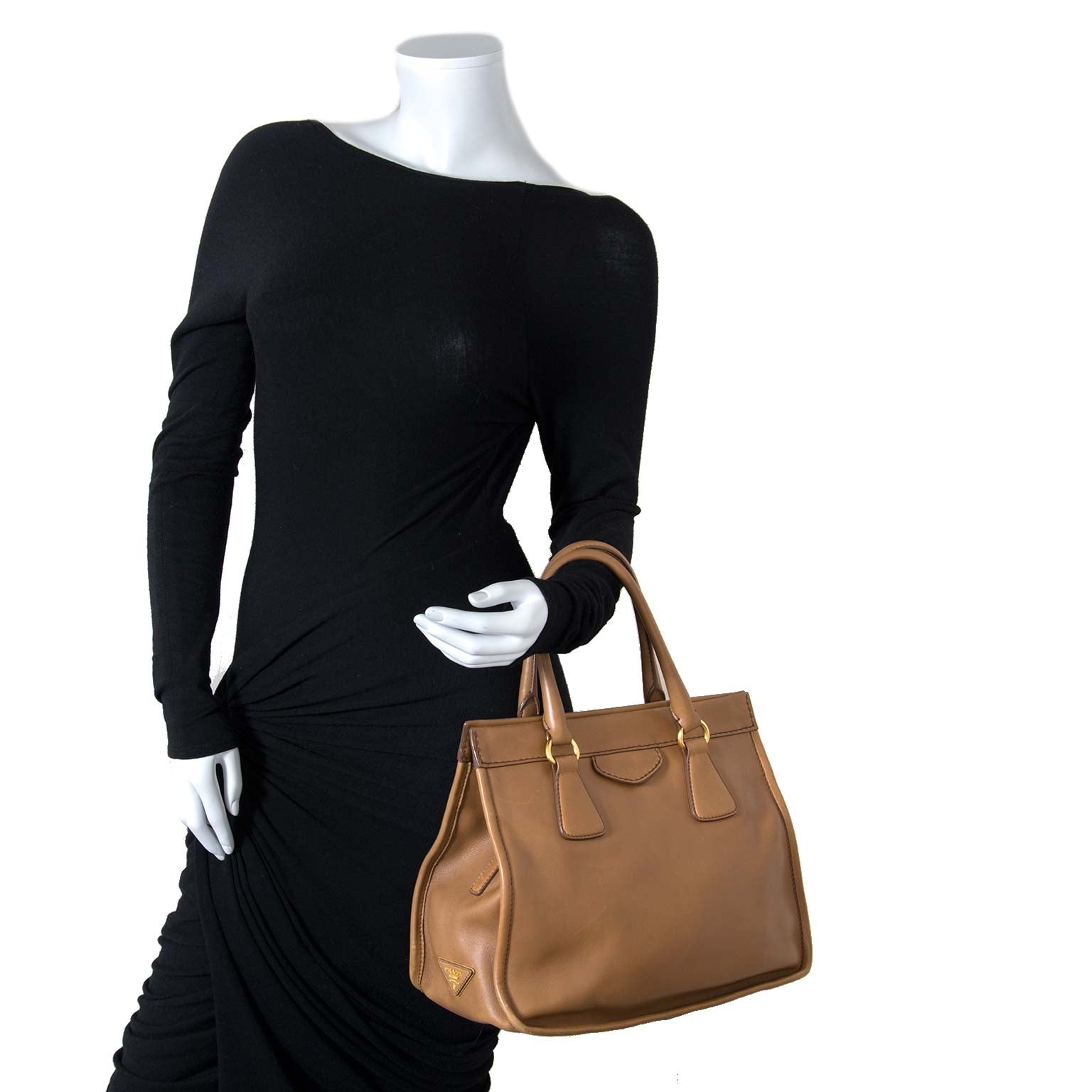prada cognac leather tote now for sale at labellov