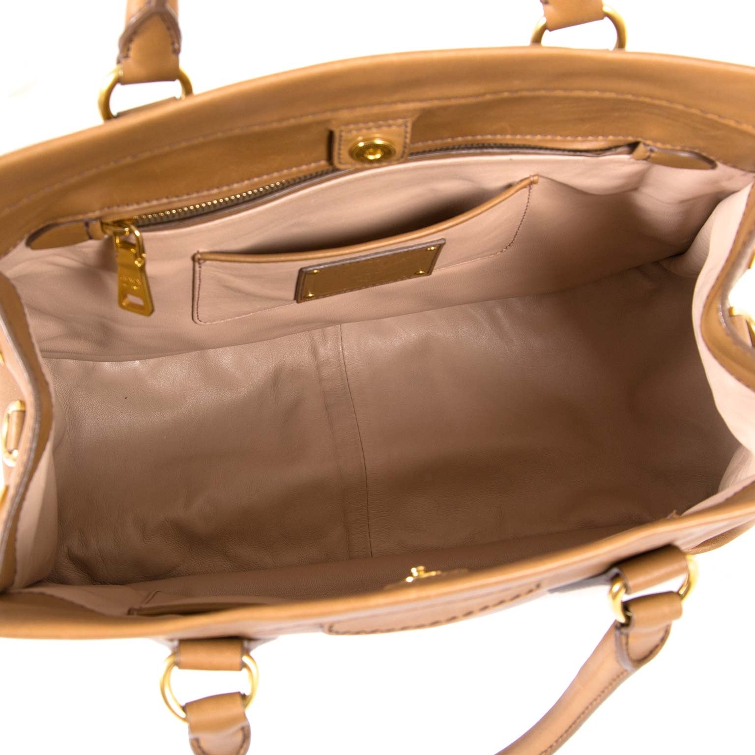 prada cognac leather tote now for sale at labellov